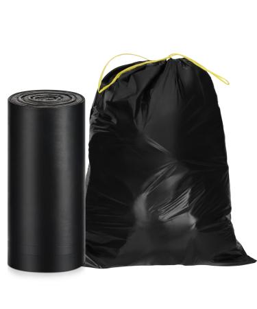 VacFreKep 4 Gallon Size Small Kitchen Drawstring Trash Bags Heavy Duty Tasteless Strong and Black Garbage Bags (100 Count Bulk)