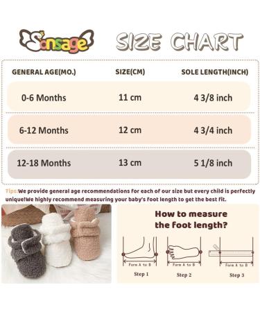 Sonsage Infant Snow Boots - Soft Anti-Skid Sole Ankle Booties for Newborn 0-6 Months - Khaki - Buy Online on GoSupps.com