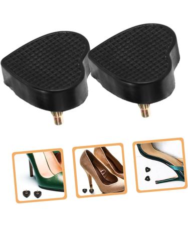 5 Pairs Heart Shaped High Heel Pads - Replacement Heel Caps for Shoe Repair - PVC Heel Tips - Black Shoe Spikes (2.00x2.00x2.00CM) - International Shipping - Buy Online on GoSupps.com