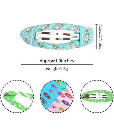Adorable Fabric Wrapped Snap Hair Clips - 20 Piece Metal Barrettes Set for Girls - Buy Online on GoSupps.com