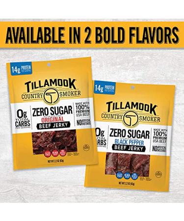 Tillamook Country Smoker Keto Beef Jerky - Zero Sugar Black Pepper 2.2 oz - Buy Online on GoSupps.com