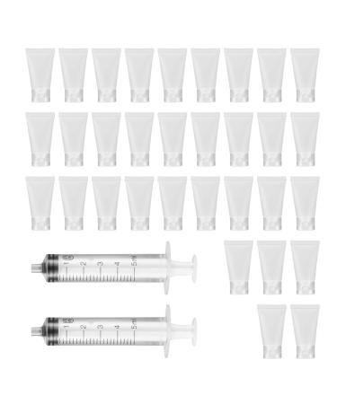 Yibaijia 32 PCS 30ml Refillable Tubes Bottle Travel Makeup Container Cosmetic Sample Bottles with 2 PCS Dispensing Tool for Shampoo Facial Cleanser Body Lotion Shower Gel - Buy Online on GoSupps.com
