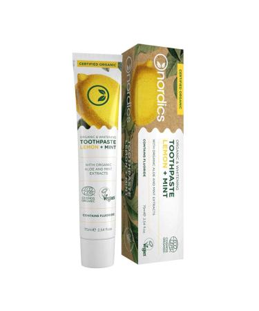 Nordics Organic Care Organic Toothpaste Whitening Lemon Mint 110 g