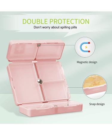 FYY Daily Pill Organizer - Portable 7 Compartment Travel Pill Case in Pink for Vitamins, Supplements, and Medication - Buy Online on GoSupps.com