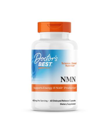 Doctor's Best NMN Supplement for Women & Men - Supports NAD+ Production & Cellular Energy Beta Nicotinamide Mononucleotide 200 mg per Capsule Vegan Non GMO - 60 Veg Caps