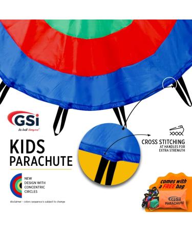 12-Foot Round Rainbow Parachute Toy for Gymnastics & Outdoor Play - Buy Online on GoSupps.com