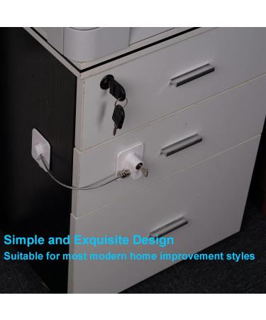 Flyamapirite Child Safety Locks - 2 Self-Adhesive Refrigerator Door Locks with Key Cables for Secure Freezing Cabinets - Buy Online on GoSupps.com