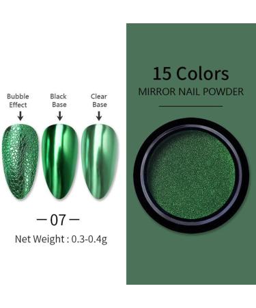 Christmas Green Chrome Nail Powder | Holographic Glitter & Metallic Dust for DIY Gel Polish & Nail Art - Buy Online on GoSupps.com