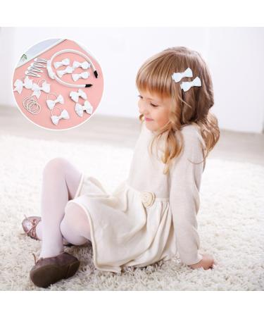Bekecidi 20 Pieces Bow Hair Accessories Set Bow Hairpin Bow Hair Clips Bow Rubber Band Bow Headband for Girls Kids (White) - Buy Online on GoSupps.com