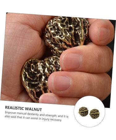 Beaupretty Copper Walnut Massage Balls for Feet - Sports Accessories & Home Decor - 3.5cm Golden Foot Ornaments - Buy Online on GoSupps.com