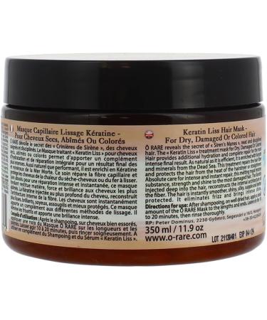 Keratin Liss Mask - Dry Damaged or Colored Hair - O Rare - Hair Mask - 350 Ml - Buy Online on GoSupps.com