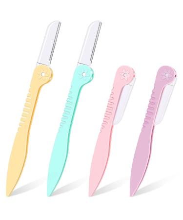 4 pieces of razor blades women foldable eyebrows razor face hair remover trimmer eyebrows shaver facial razor eyebrows for women and gentlemen