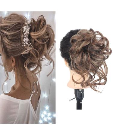 Ponytail Hair extensions Chignons Updos Hair Accessories Messy Bun Hair Piece wavy curly wavy Messy hair Bun Scrunchies Extensions for Women Girls (18H10)