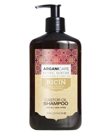 Arganicare Castor Oil Shampoo Hair Growth Stimulator with Certified Organic Argan and Castor Oils. 400ml