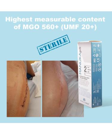 ManukaMed MANUKApli Sterile Wound Dressing 100% Bioactive MGO 560+ Manuka Honey - 2x15g - Buy Online on GoSupps.com