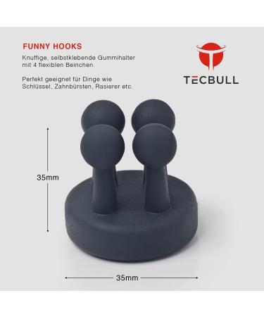 Tecbull Funny Hooks Toothbrush & Razor Holder | Self-Adhesive No Drilling Shower Bracket | 12-Piece Set (6 White + 6 Replacement Pads) - International Shipping Available - Buy Online on GoSupps.com