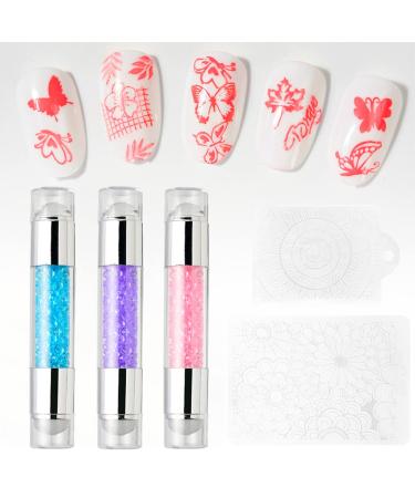 Fantexy Double Sided Nail Art Stamper Set with Stamping Plate & Scraper - Pink - Buy Online on GoSupps.com