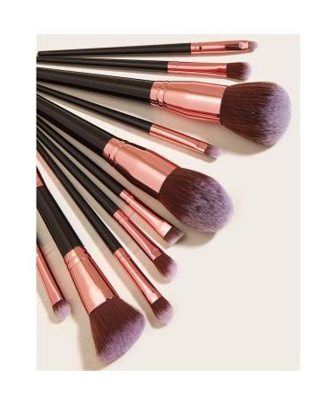 10-Piece Black Makeup Brush Set - Large Foundation & Cosmetic Brushes for Perfect Application - Buy Online on GoSupps.com