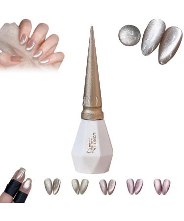 Rolita Gel Polish Rolita Nail Polish Rolita Gel Polish 15ml Nude Ice-Clear Jade Gel Glitter Crystal Gel Nail Polish with Magnet Jelly Gel Nail Polish DIY at Home Crystal Cat Eye Gel Polish(Y-22)