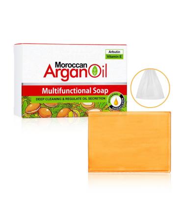 Tongyend Argan Oil Soap Bar Organic Natural Soap Handmade Soap Bar Helps Acne Moisturises & Cleanses Face Cleanser Soap Bar Women & Men Liquid Soap Body Care