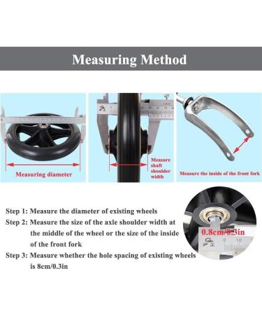 Wheelchair Wheels Wheelchair Front Castor 7 Inch Rubber Wheel Replacement for Wheelchairs Universal Solid Non-Slip Wheelchair Casters Rollers (Color : Grey)(Grey) - Buy Online on GoSupps.com