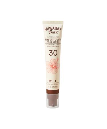 Hawaiian Tropic Sheer Touch Face Serum SPF 30 1.4oz | Hyaluronic Acid Hydrating Serum For Women and Men | Travel Sunscreen