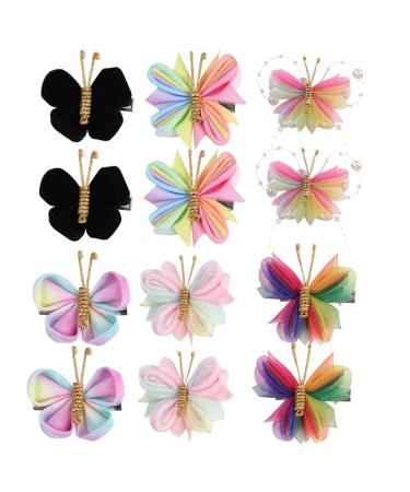 minkissy 6 Pairs Hair Accessories for Women Braids Girls Hair Barrettes Hair Jewelry for Braids Clips 90s Butterflies Hair Accessories Butterflies Hair Pin Hair Piece Miss Sweet Metal