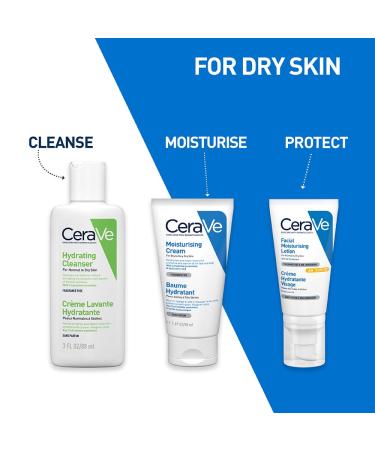 Cerave Moisturizing Cleansing Lotion 88ml - Gentle Cleanser for Normal to Dry Skin with 3 Essential Ceramides & Hyaluronic Acid - Travel Size Body & Face Wash | International Shipping - Buy Online on GoSupps.com