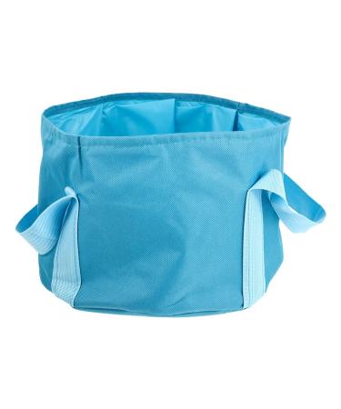 Masajeador De Pies Portable Outdoor Travel Folding Foot Bath Basin Foldable Foot Soaking Wash Basin Water Container 30x30cm Blue
