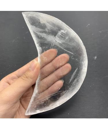 Crystal Natural Clear Gypsum Moon Shape Crystal Polished Stones Hand Carved Home Decoration Gifts Can be Used for JZIGTDEM - Buy Online on GoSupps.com