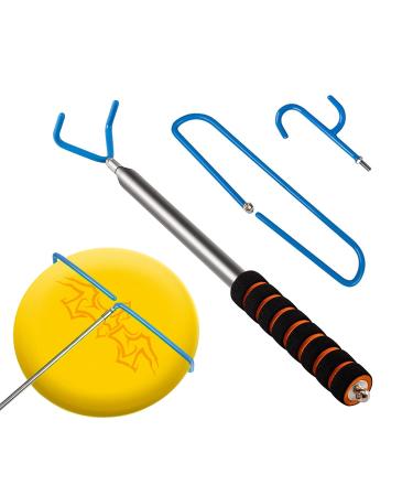 imgokaha Disc Golf Retriever Pole Telescopic Disc Golf Grabber with 3 Hooks Frisbee Golf Discs Retriever for Water Disc Golf Accessories for Outdoor Disc Sports Starters 10FT 3M