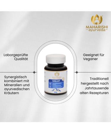 Maharishi Ayurveda Shilajit 995 mg food supplement with Ayurvedic plant parts and minerals 60 tabs 1 piece package Shilajit Tab 60 pieces 1er Pack - Buy Online on GoSupps.com