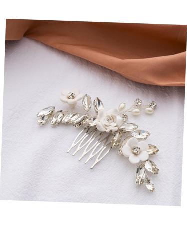 Ipetboom Bride Hair Comb Wedding Bride Hair Accessories Wedding Hair Accessories Wedding Hair Comb Bridal Hair Comb Flower Hair Side Comb Miss White Manual Metal Crystal Flower - Buy Online on GoSupps.com