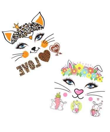 8pcs Kids Animal Face Tattoo Set - Water Transfer Butterfly Sticker for Halloween & Parties - Buy Online on GoSupps.com