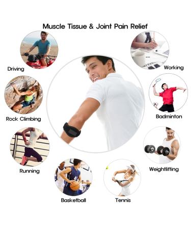 Compression Elbow Brace 2 Pack for Tennis Elbow Relief - Men and Women - Buy Online on GoSupps.com