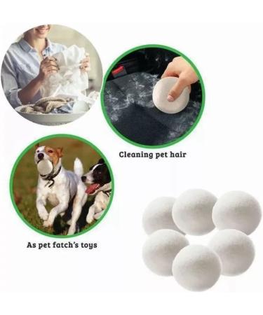 6-Pack Wool Dryer Balls Reusable Tumble Dryer Balls Organic Fabric Softener Alternative Reduce Drying Time Noise Static-Cling & Wrinkles with No Bad Odor - Buy Online on GoSupps.com