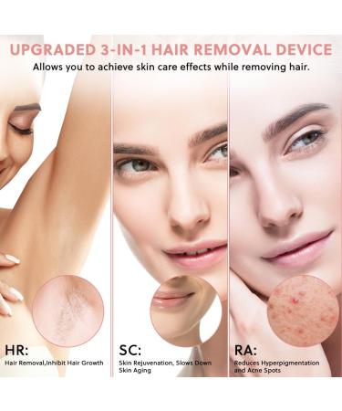 ACWOO 3 in 1 IPL Hair Removal Laser Device | Pain-Free 9 Energy Levels 999 900 Impulses for Men & Women | Perfect for Face Armpits Legs Body - Buy Online on GoSupps.com
