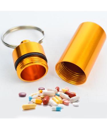 10 Pcs Waterproof Aluminum Pill Holders with Keychain - Portable Pill Case for Travel - Bantoye Multicolor Drug Containers - Buy Online on GoSupps.com