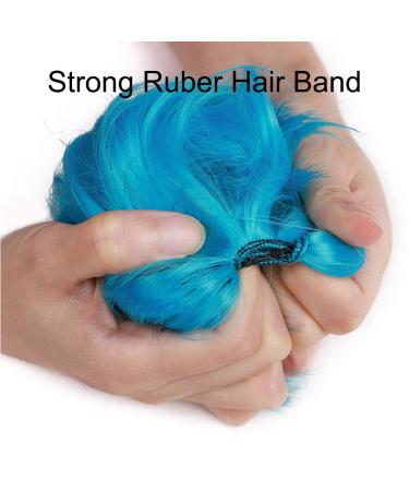 Buy Silk-Co Hair Part with Rubber Band | Wavy Soft Dutt Hair Extensions 35g | Blue Curly Thickening Messy Bun Updos - Buy Online on GoSupps.com