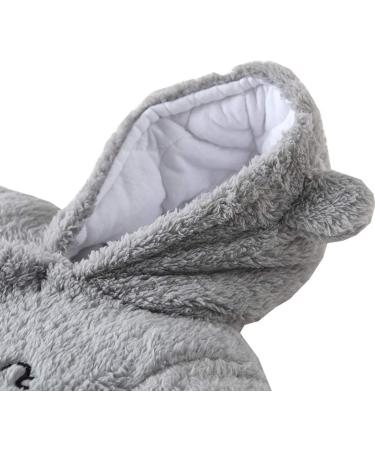 JiAmy Baby Hooded Romper Winter Jumpsuit Flannel Outfit | Gray | 6-9 Months - Buy Online on GoSupps.com