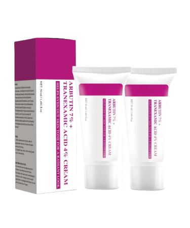 Arbutin 7% + Tranexamic Acid 4% Cream Lightweight Hydrating Face Cream for Dark Spots Freckles Blemishes & Uneven Skin Tone Helps Improve Skin Radiance 50g (2PCS)