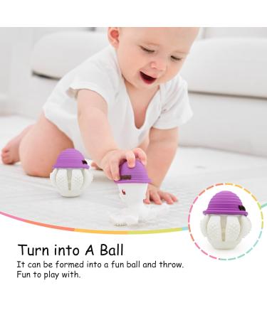 Shop Mombella Octopus Baby Bite Toy - Soft Silicone Teether for 6-18 Months Perfect Gift for Soothing Gums Purple Violet - Buy Online on GoSupps.com