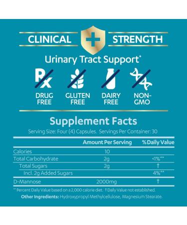 Azo D-Mannose for Urinary Tract Health - 120 Capsules - Buy Online on GoSupps.com