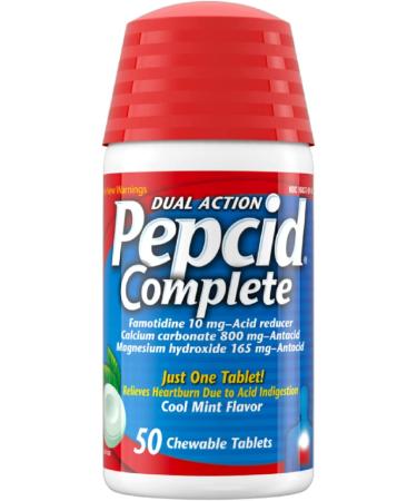 Pepcid Complete Chewables 10mg Famotidine, Fast Heartburn Relief - 50 ct Mint & 8 ct Berry, 2 Piece Set - Buy Online on GoSupps.com