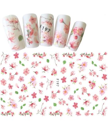 DIY For Manicure Summer Sliders Cherry Blossoms 3D Water Transfer Nail Art Sticker Pink(F129) - Buy Online on GoSupps.com