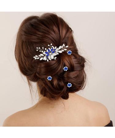 inSowni 33 Pack Royal Blue Rhinestone Pearl Bridal Hair Combs, Clips, and Pins - Wedding Accessories for Women and Bridesmaids - Buy Online on GoSupps.com