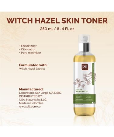 PILI Witch Hazel Facial Toner - Control Oil & Shine Natural Astringent for Acne-Prone Skin 8.4 oz - Buy Online on GoSupps.com