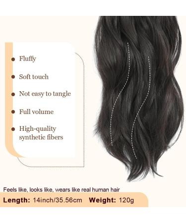 MORICHY Ponytail Extension 14Inch Synthetic Natural Wavy Ponytail Extension Hair Wrap Around Pony Tail Hair Extensions for Women Girls Black Brown Color (Brown Black) 14Inch Black Brown - Buy Online on GoSupps.com