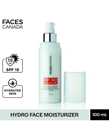 Hydro Face Moisturizer with SPF 15 - Natural Hydrating Anti-Aging Formula | Lightweight Non-Greasy | Radiant Skin | 3.38 Fl Oz (100ml) - International Shipping Available - Buy Online on GoSupps.com