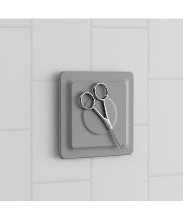 Lobux - magnetic holder Self -adhesive for organization in the bathroom mirror shower wall soft -touch silicone - bathroom organizer with neodymium magnet especially for storage in the bathroom (light gray) light gray magnet